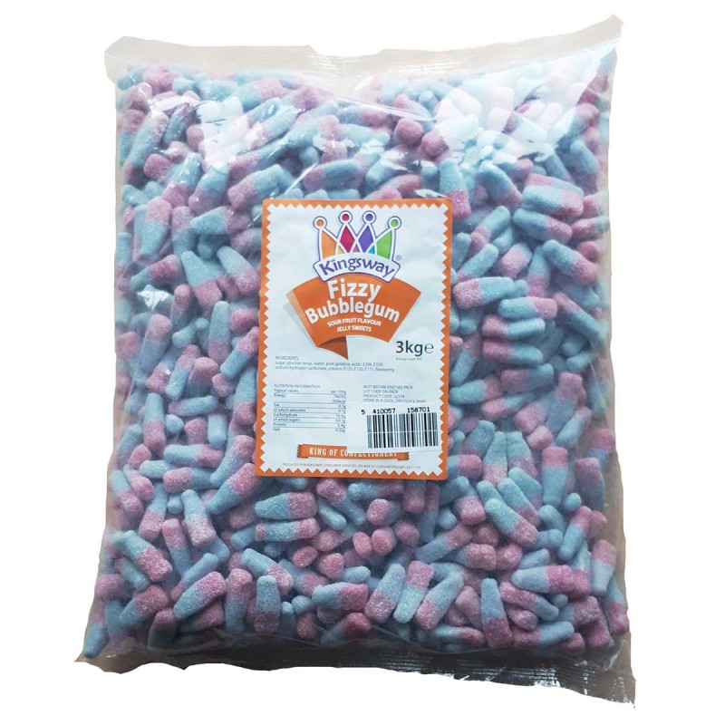 Fizzy Bubblegum Bottles (3kg) Bags Fizzy Bubblegum Bottles (3kg) Bags