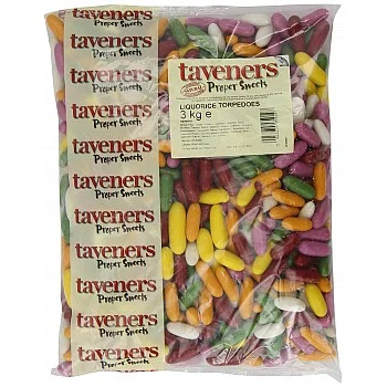 Taveners Liquorice Torpedos (3KG)