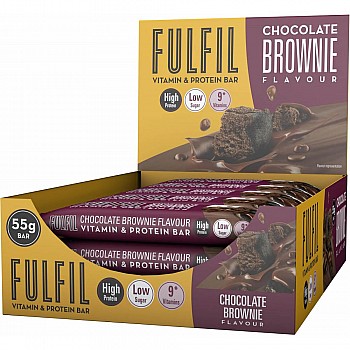 Fulfil Chocolate Brownie Flavour Vitamin & Protein Bar (55g) Fulfil Chocolate Brownie Flavour Vitamin & Protein Bar (55g)