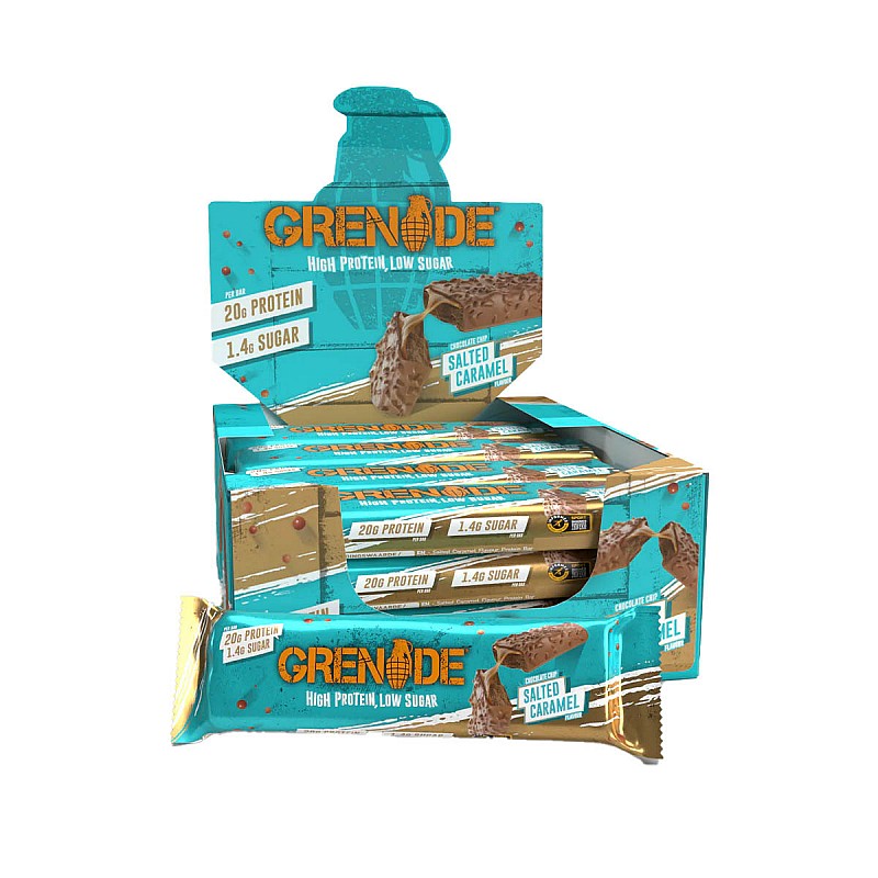 Grenade Chocolate Chip Salted Caramel Protein Bar 60g Grenade Chocolate Chip Salted Caramel Protein Bar 60g