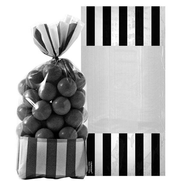 Black Stripe Cello Sweet Bags - 27cm Black Stripe Cello Sweet Bags - 27cm