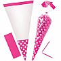 Bright Pink Polka Dot Cello Sweet Cones - 24cm Bright Pink Polka Dot Cello Sweet Cones - 24cm