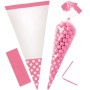 New Pink Polka Dot Cello Sweet Cones - 24cm