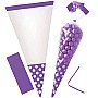 New Purple Polka Dot Cello Sweet Cones - 24cm