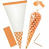 Orange Peel Polka Dot Cello Sweet Cones - 24cm
