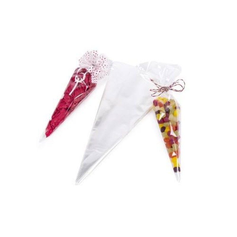 Large Clear Cone Cello Bags