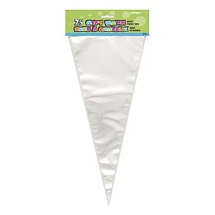 Large Clear Cone Cello Bags with Twist Ties 25CT