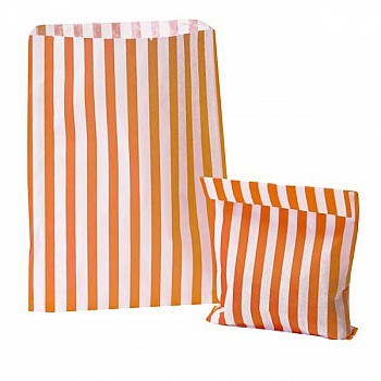 Orange Candy Stripe Paper Bags