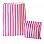 Bright Pink Candy Stripe Paper Bags  7"x9"