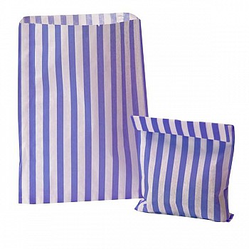 Purple Candy Stripe Paper Bags