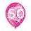 Age 50 Pink Latex Balloons (6pk)
