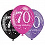 Age 70 Pink Sparkling Celebration Balloons (6pk) Age 70 Pink Sparkling Celebration Balloons (6pk)