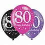 Age 80 Pink Sparkling Celebration Balloons (6pk) Age 80 Pink Sparkling Celebration Balloons (6pk)
