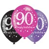 Age 90 Pink Sparkling Celebration Balloons (6pk)