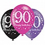 Age 90 Pink Sparkling Celebration Balloons (6pk) Age 90 Pink Sparkling Celebration Balloons (6pk)