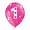 Age 1 Pink Latex Balloons (6pk)