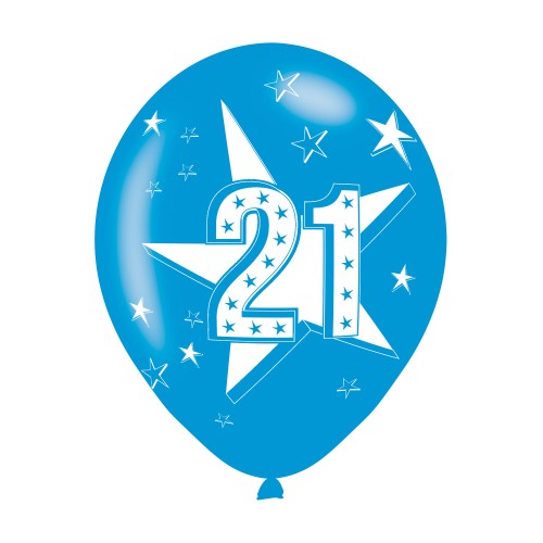 Age 21 Blue Latex Balloons (6pk) Age 21 Blue Latex Balloons (6pk)