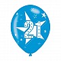 Age 21 Blue Latex Balloons (6pk)  Age 21 Blue Latex Balloons (6pk)