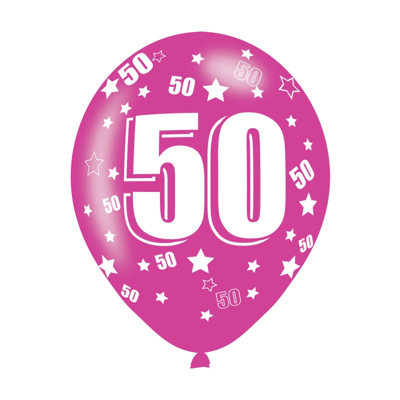Age 50 Assorted Colours Latex Balloons (6pk) Age 50 Assorted Colours Latex Balloons (6pk)