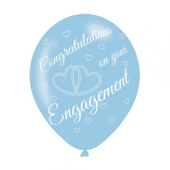 Engagement Assorted Colours Latex Balloons (6pk)