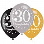 Age 30 Gold Sparkling Celebration Balloons (6pk) Age 30 Gold Sparkling Celebration Balloons (6pk)