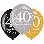 Age 40 Gold Sparkling Celebration Balloons (6pk) Age 40 Gold Sparkling Celebration Balloons (6pk)