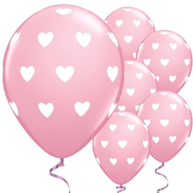 Big Pink Hearts Valentines Balloons - 11 Latex Big Pink Hearts Valentines Balloons - 11 Latex