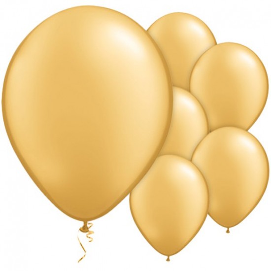 Gold Metallic Balloons - 11 Latex (100pk)