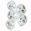 Silver Star Confetti Balloons - 12" Latex