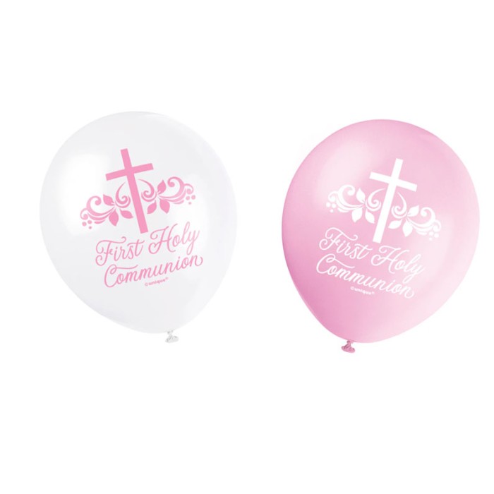 First Holy Communion Pink Balloons 12" (8pk)