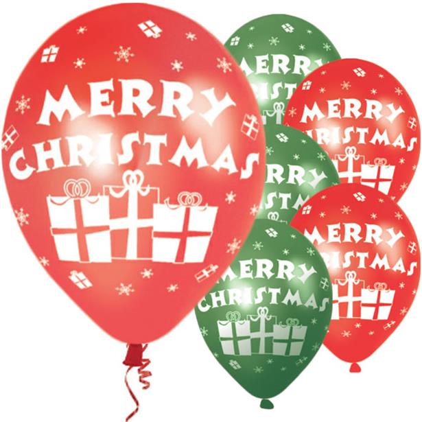 Merry Christmas Red & Green Presents Balloons - 11 Latex Merry Christmas Red & Green Presents Balloons - 11 Latex