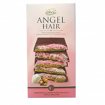 Bolci Angel Hair Milk Chocolate with Cotton Candy and Pistachio Bar 170g Bolci Angel Hair Milk Chocolate with Cotton Candy and Pistachio Bar 170g