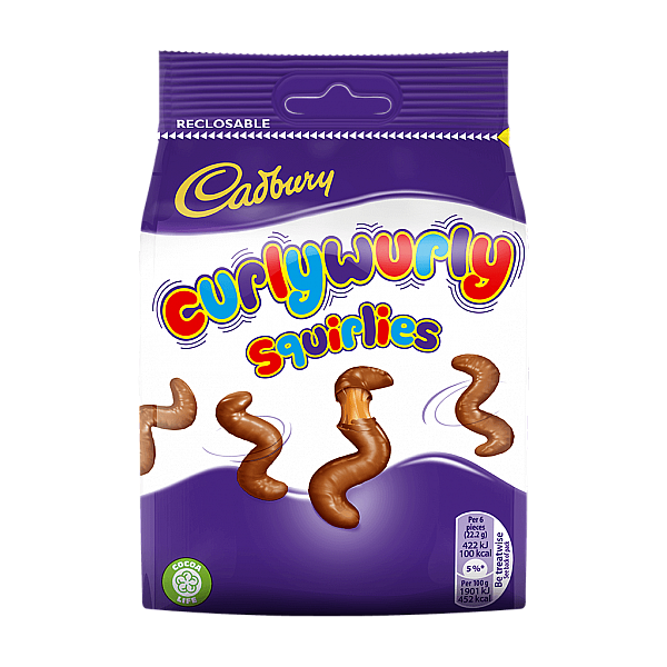 Cadbury Curly Wurly Squirlies Pouch Bag (110g) Cadbury Curly Wurly Squirlies Pouch Bag (110g)