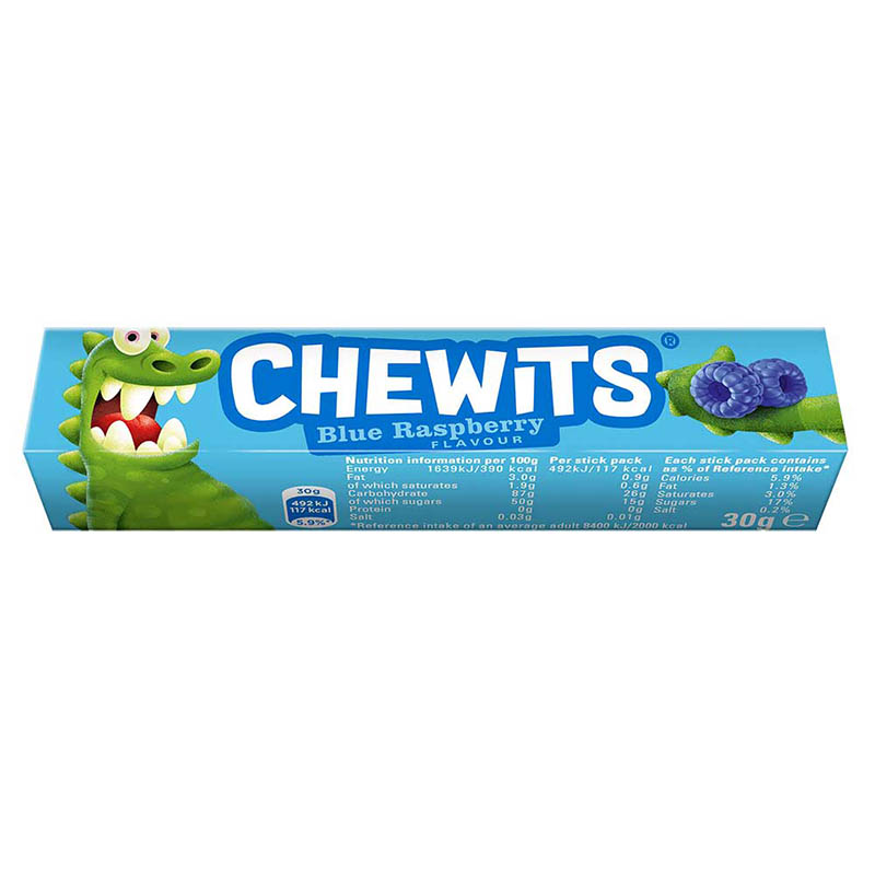 Blue Raspberry Flavour Chewits Roll