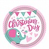 On your Christening Day Pink Paper Plates - 23cm (8pk)