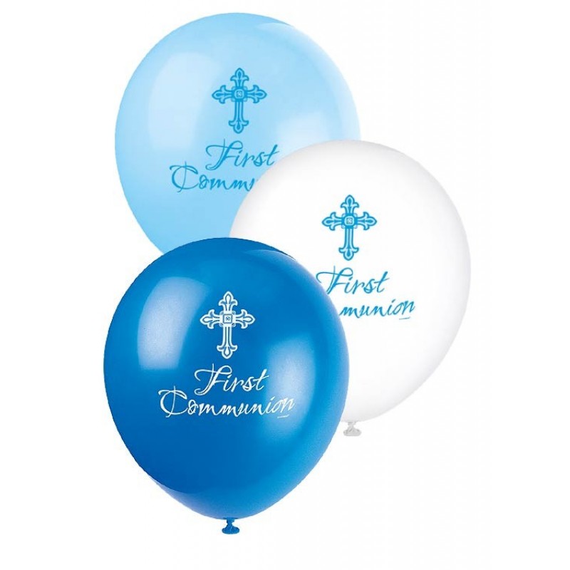 Blue First Holy Communion Balloons - (6pk)