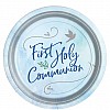 Blue First Holy Communion Paper Plates - 23cm (8pk)