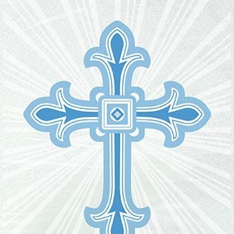 Blue Radiant Cross Plastic Cello Bags with twist ties (20ct)