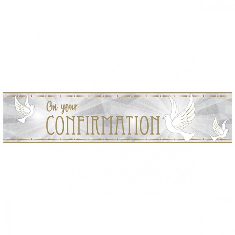 Confirmation Dove Foil Banner - 2.7m