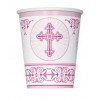 Pink Radiant Cross - 266ml Paper Party Cups