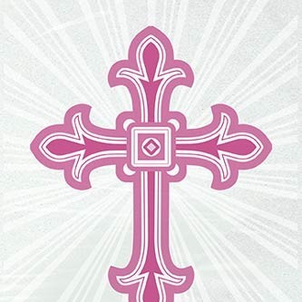 Pink Radiant Cross Plastic Cello Bags with twist ties (20ct)