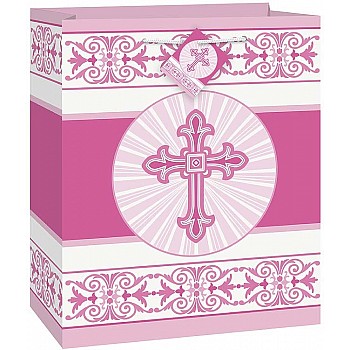 Pink Radiant Cross Medium Gift Bag