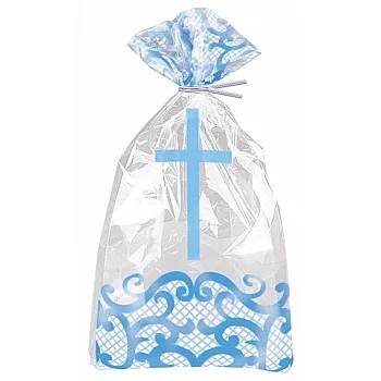 Blue Radiant Cross Plastic Cello Bags with twist ties (20ct)