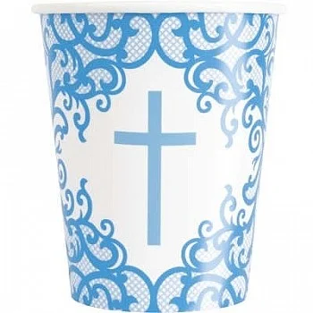 Blue Cross Paper Party Cups