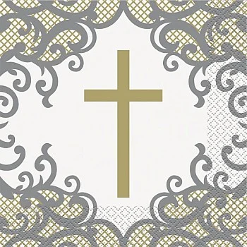 Gold Cross Luncheon Napkins 16ct   