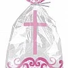 Pink Radiant Cross Plastic Cello Bags with twist ties (20ct)