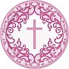 Pink Cross Paper Plates - 23cm (8pk)