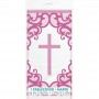 Pink Cross Plastic Tablecover 1.37m X 2.13m