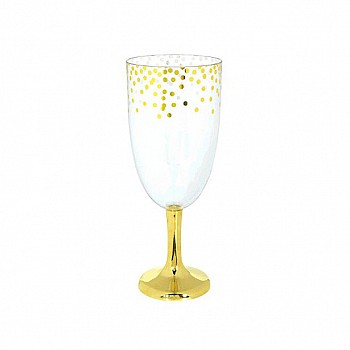 Giant Metallic Gold Polka Dots Plastic Pedestal - 31cm