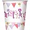 Christening Pink Bunting 9oz Cups (8pk)